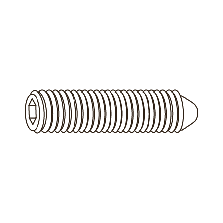 CHEMITOOL FASTENERS Hexagon Set Screw Cone Point DIN 914 M8X16 45H White Zinc plated