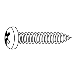 CHEMITOOL Cross Recessed Pan Head Tapping Screw DIN 7981C 4,2x32 White Zinc Plated