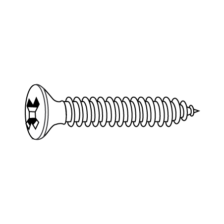 CHEMITOOL Cross Recessed Countersunk Head Tapping Screw DIN 7982 C 2,9x19 White Zinc Plated