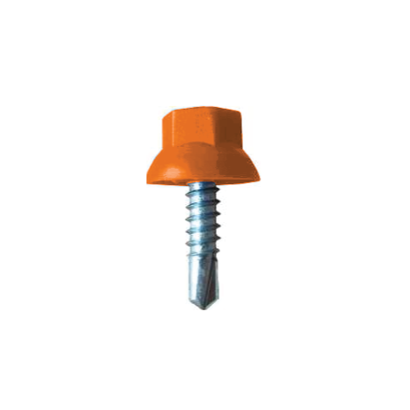 Tornillo Autotaladrante Cabeza Hexagonal Nylon Ladrillo R3009 DIN 7504K 4,2X19 Zincado Blanco CHEMITOOL FASTENERS