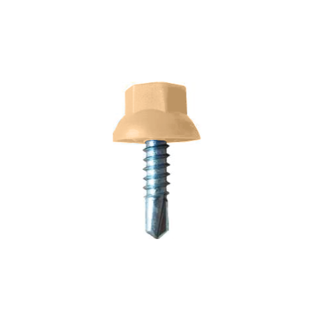 Tornillo Autotaladrante Cabeza Hexagonal Nylon Marfin Claro R1015 DIN 7504K 5,5X22 Zincado Blanco CHEMITOOL FASTENERS
