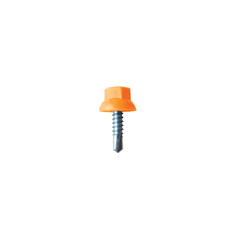 Tornillo Autotaladrante Cabeza Hexagonal Nylon Naranja R2001 DIN 7504K 5,5X22 Zincado Blanco CHEMITOOL FASTENERS Tornillo Autotaladrante Cabeza Hexagonal Nylon Naranja R2001 DIN 7504K 5,5X22 Zincado Blanco CHEMITOOL FASTENERS