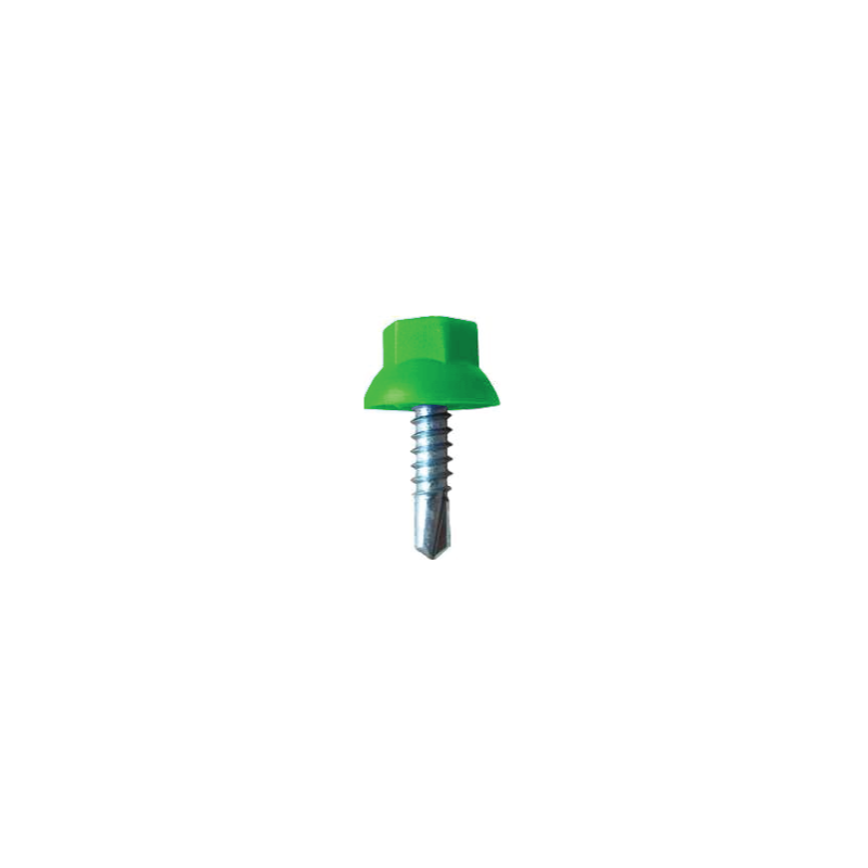 Tornillo Autotaladrante Cabeza Hexagonal Nylon Verde R6016 DIN 7504K 5,5X22 Zincado Blanco CHEMITOOL FASTENERS Tornillo Autotaladrante Cabeza Hexagonal Nylon Verde R6016 DIN 7504K 5,5X22 Zincado Blanco CHEMITOOL FASTENERS