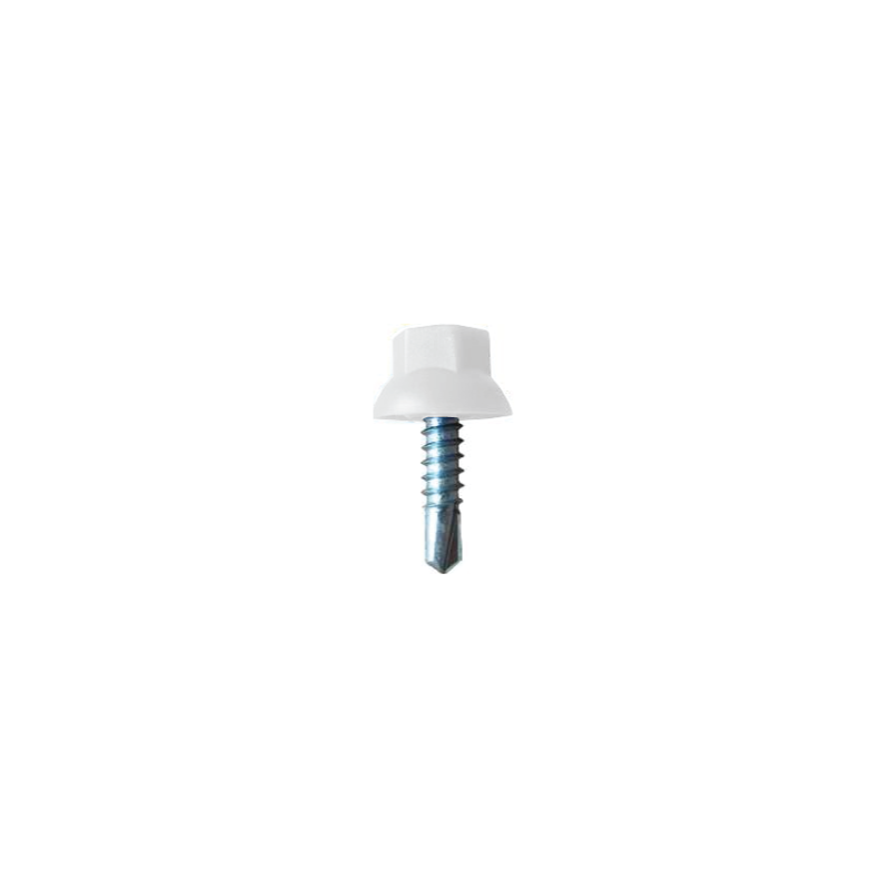 Tornillo Autotaladrante Cabeza Hexagonal Nylon Blanco R9010 DIN 7504K 5,5X22 Zincado Blanco CHEMITOOL FASTENERS Tornillo Autotaladrante Cabeza Hexagonal Nylon Blanco R9010 DIN 7504K 5,5X22 Zincado Blanco CHEMITOOL FASTENERS