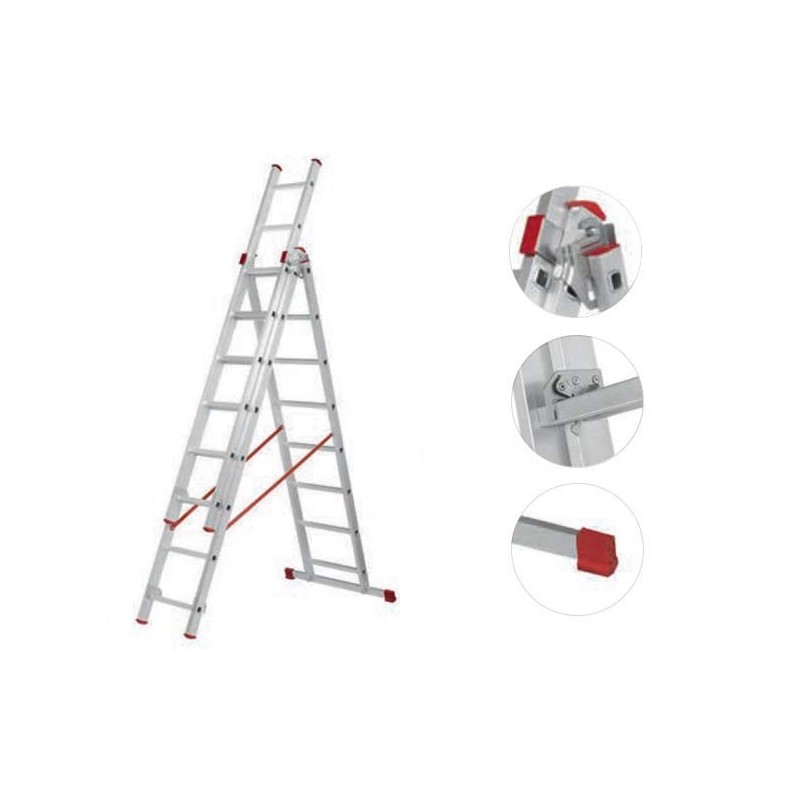 ESCADA TRIPLA 3005-3X10 DEGRAUS 6,7M ESCADA TRIPLA 3005-3X10 DEGRAUS 6,7M