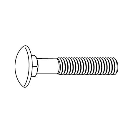 CHEMITOOL FASTENERS Mushroom Head Square Neck Bolt DIN 603 M6X70 4.8 Plain