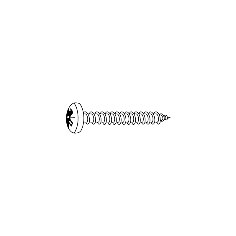 CHEMITOOL FASTENERS Screw POZIDRIV® Pan Head DIN 7505B 4X50 (2X7') 4.8 Yellow Passivated