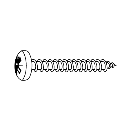 CHEMITOOL FASTENERS Screw POZIDRIV® Pan Head DIN 7505B 4X50 (2X7') 4.8 Yellow Passivated