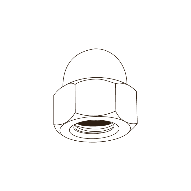 CHEMITOOL FASTENERS Hexagon Domed Cap Nut DIN 1587 M5 |6| White Zinc plated CHEMITOOL FASTENERS Hexagon Domed Cap Nut DIN 1587 M5 |6| White Zinc plated