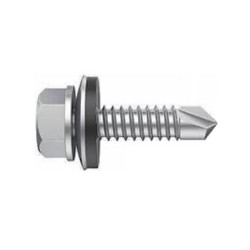 Tornillo Autotaladrante Cabeza Hexagonal y Arandela A18 DIN 7504K 4,8X19 Zincado Blanco CHEMITOOL FASTENERS
