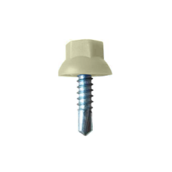 Tornillo Autotaladrante Cabeza Hexagonal Nylon Marfin Claro R1015 DIN 7504K 4,2x19 Zincado Blanco CHEMITOOL FASTENERS