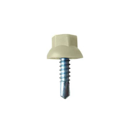 Tornillo Autotaladrante Cabeza Hexagonal Nylon Marfin Claro R1015 DIN 7504K 4,2x19 Zincado Blanco CHEMITOOL FASTENERS