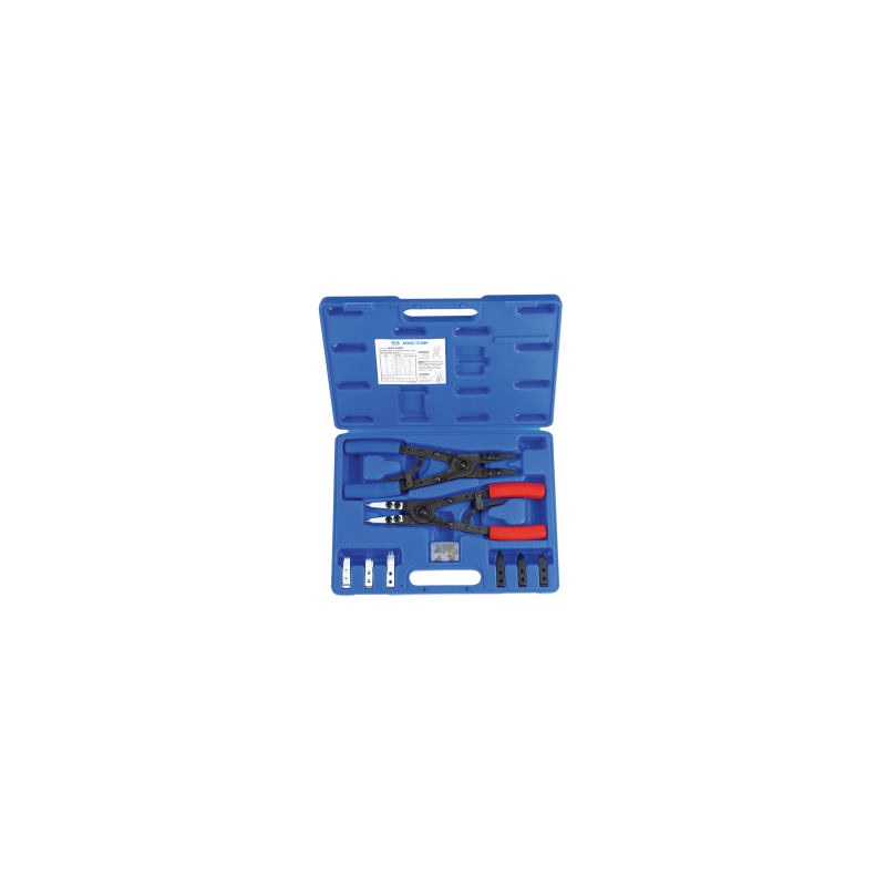 KING TONY 10-1/2' Heavy Duty Replaceable Tip Circlip Plier Set - 15 (un.)