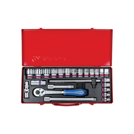 KING TONY 1/2' Socket Set with Accessories 24 (un.) 4528SR