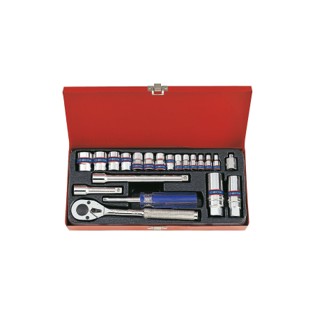 KING TONY 1/4' & 3/8' Socket and Accessories Set 21 (un.) 5022MR