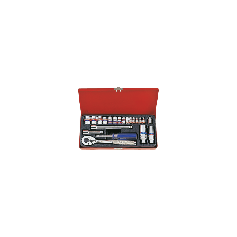 KING TONY 1/4' & 3/8' Socket and Accessories Set 21 (un.) 5022SR KING TONY 1/4' & 3/8' Socket and Accessories Set 21 (un.) 5022SR