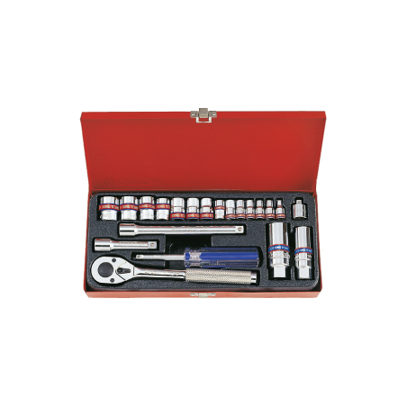 KING TONY 1/4' & 3/8' Socket and Accessories Set 21 (un.) 5022SR