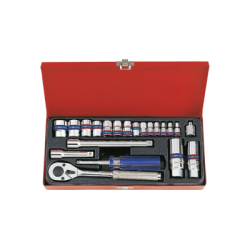 KING TONY 1/4' & 3/8' Socket and Accessories Set 21 (un.) 5522MR