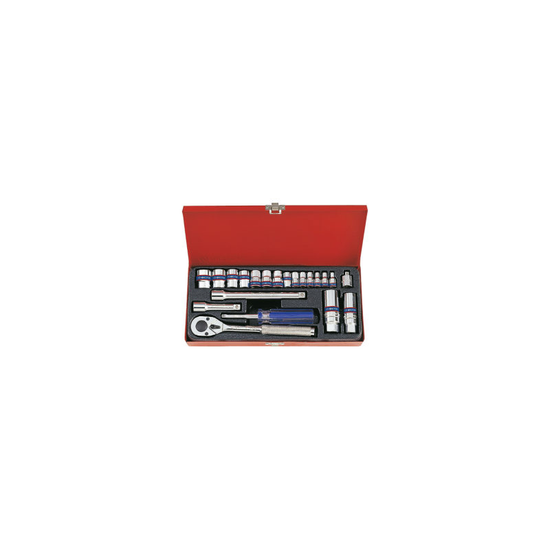 KING TONY 1/4' & 3/8' Socket and Accessories Set 21 (un.) 5522MR