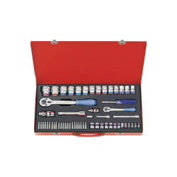 KING TONY 1/4' & 3/8' Socket and Accessories Set 58 (un.) 7558MR