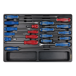 KING TONY 19 Pieces Slotted and PHILLIPS® with Magnetic Pick-Up Tool EVAWAVE Foam Tray