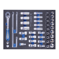 KING TONY 3/8' Socket and Accessory Set for Tool Trolley 44 (un.)