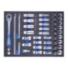 KING TONY 3/8' Socket and Accessory Set for Tool Trolley 44 (un.)