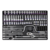 KING TONY 76 Pieces 3/8” and 1/2” DR. Socket and Accessory Set for Tool Trolley