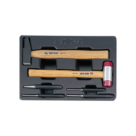 KING TONY 6 Pieces - Centre and Pin Punch, Hammer Module Set