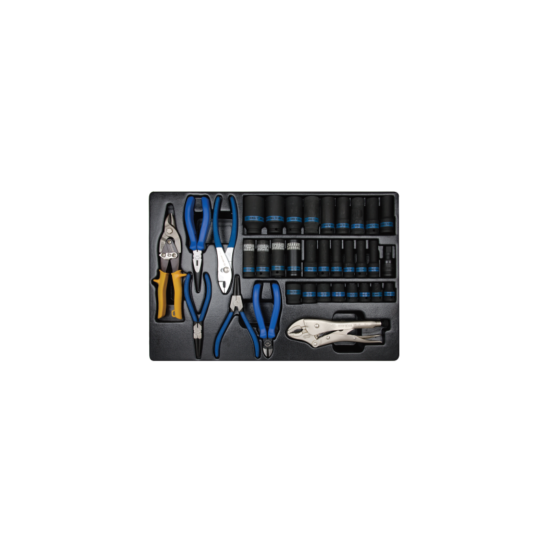 KING TONY Impact Socket, Accessory, Pliers and Snips Set for Tool Trolley KING TONY Impact Socket, Accessory, Pliers and Snips Set for Tool Trolley