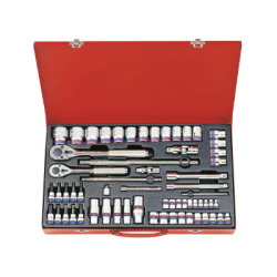KING TONY 1/4'+3/8'+1/2' Socket Set 62 (un.) 9563MR