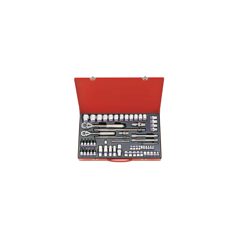 KING TONY 1/4'+3/8'+1/2' Socket Set 62 (un.) 9563MR