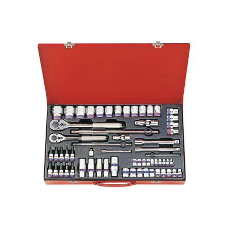KING TONY 1/4'+3/8'+1/2' Socket Set 62 (un.) 9563MR