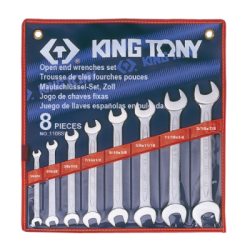 KING TONY 8 (un.) Open End Wrench Set 1108SR