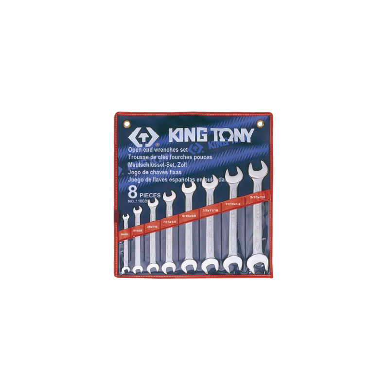 KING TONY 8 (un.) Open End Wrench Set 1108SR KING TONY 8 (un.) Open End Wrench Set 1108SR