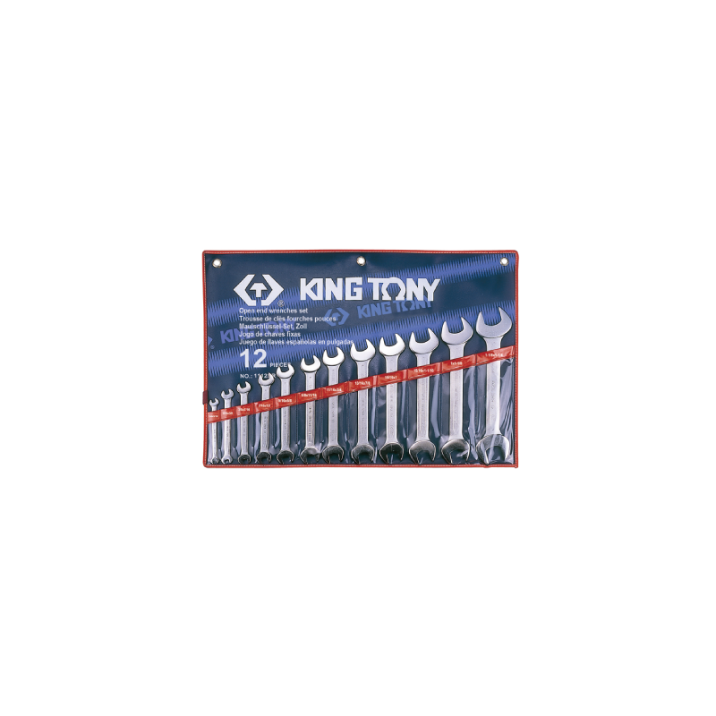 KING TONY 12 (un.) Open End Wrench Set 1112SR