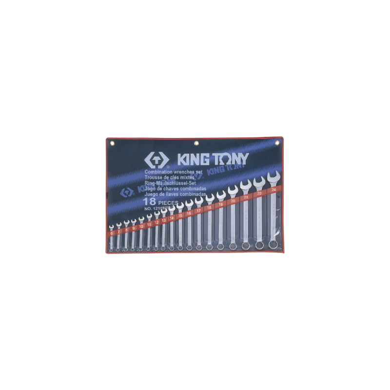 KING TONY 18 (un.) Combination Wrench Set 1218MR01 KING TONY 18 (un.) Combination Wrench Set 1218MR01