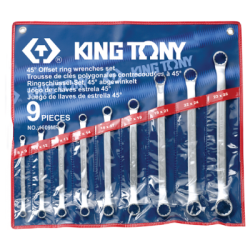 KING TONY 9 (un.) 45° Offset Ring Wrench Set 1609MR