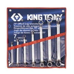 KING TONY 6 (un.) 75° Offset Ring Wrench Set 1707SR