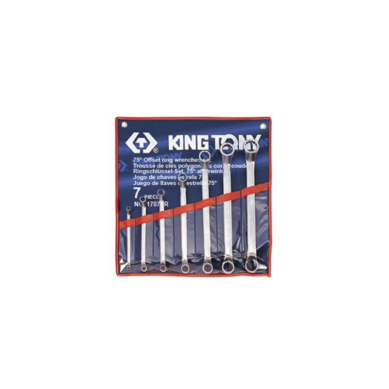 KING TONY 6 (un.) 75° Offset Ring Wrench Set 1707SR