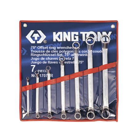 KING TONY 6 (un.) 75° Offset Ring Wrench Set 1707SR