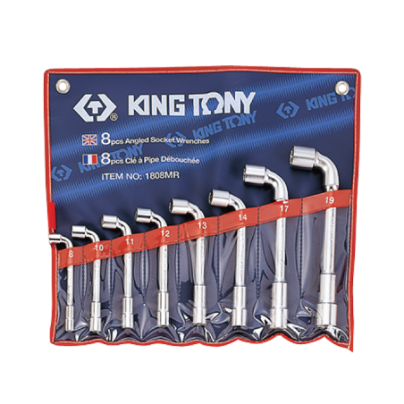 KING TONY 8 (un.) Angled Socket Wrench Set 1808MR