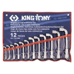 KING TONY 12 (un.) Angled Socket Wrench Set 1912MR