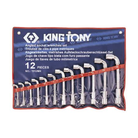 KING TONY 12 (un.) Angled Socket Wrench Set 1912MR