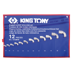 KING TONY 12 (un.) Angled Socket Wrench Set1912MRN