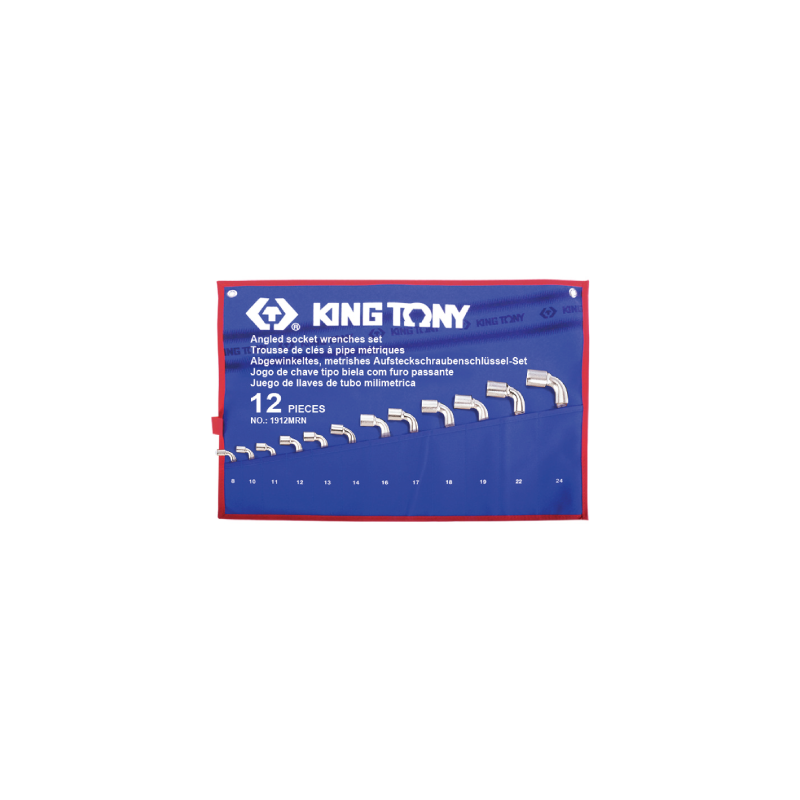 KING TONY 12 (un.) Angled Socket Wrench Set1912MRN
