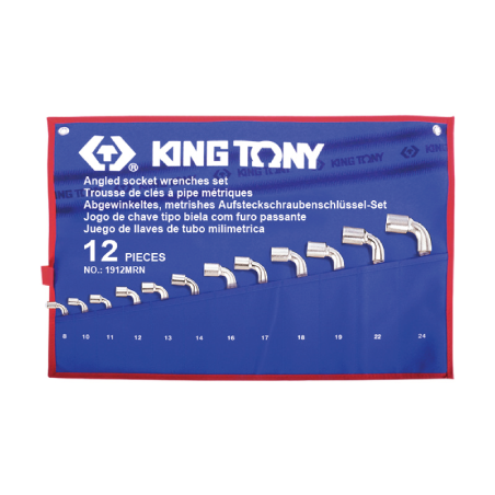KING TONY 12 (un.) Angled Socket Wrench Set1912MRN