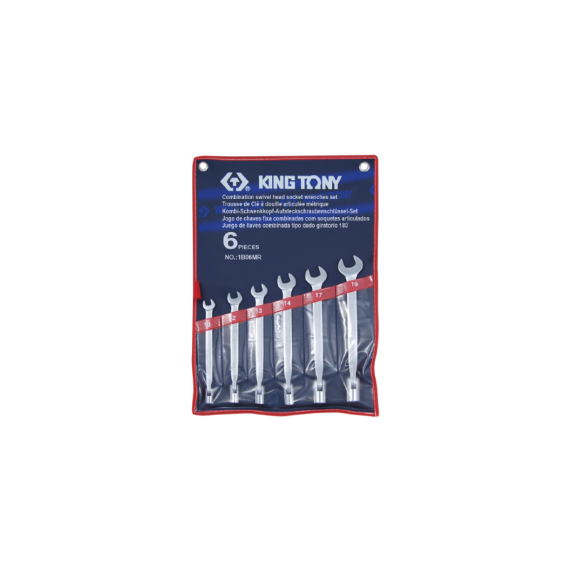 KING TONY 6 (un.) Combination Swivel Head Socket Wrench Set