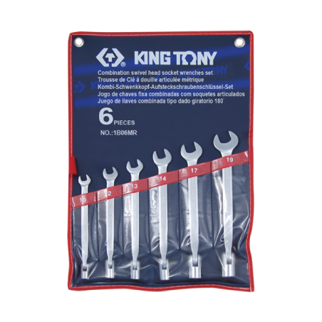 KING TONY 6 (un.) Combination Swivel Head Socket Wrench Set