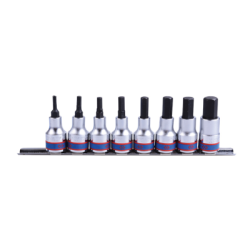 KING TONY 3/8' Socket Set on Rail 210 mmL - 8 (un.)